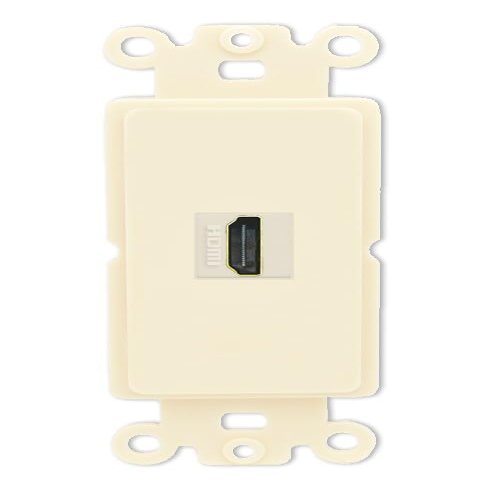 RiteAV - HDMI Port Wall Plate Decorative (Rocker) - [Light-Almond]
