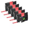 5PK TZE-231 TZ 131 631 241 Black On White Label Tapes for 12mm H110 Label Printers Compatible Replacement(5PK White on red) view 1