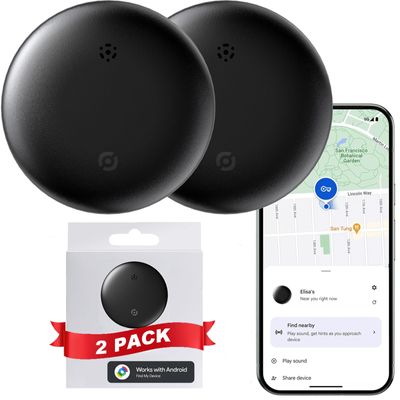 Bluetooth Android Tracker Tags, Tracker for Vehicles Work with Google Find My Device, Air Tags-2pack Smart Item Finder, Compatible AirTag Android Locater for Keys, Backpack, Wallet, Luggage (2Pack)