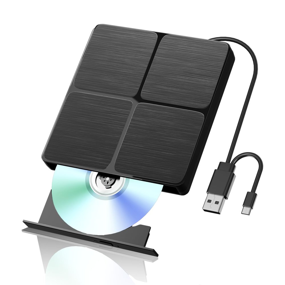 Alphami External Blu ray Drive, USB 3.0 & Type C Bluray Burner, External Blueray/DVD Drive for PC, External CD DVD Blu Ray Reader Writer Compatible with Windows XP/7/8/10/11, Linux, Mac OS