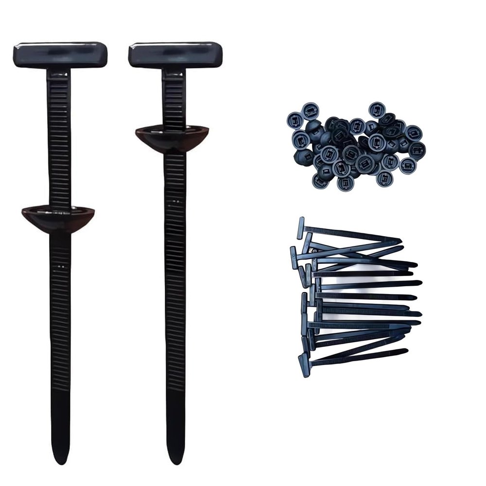 100 PCS Heavy Duty Nylon Universal Cable Tie Buckle with Pin & Button Design - Self-Locking Zip Ties Holder for Car Body, UV Resistant Cable Tie Clips Fasteners, Zip Ties for Car Bumper Included (100)