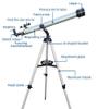675X Professional Stargazing Astronomical Telescope, 60mm Refractor, Moon & Deep Sky Viewing with SR4mm, H20mm, H12.5mm Eyepieces, 3X Barlow Mirror & 1.25m Aluminum Tripod view 4