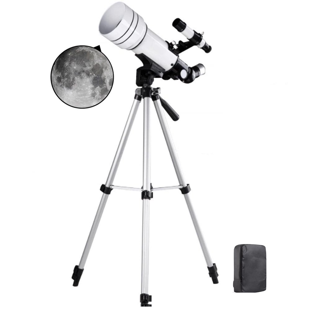 70mm Aperture Refractor Telescope for Adults & Kids, 500mm Focal Length, Portable Travel Telescope with Adjustable Tripod, Perfect for Astronomy Beginners & Stargazing