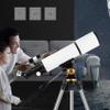 80mm Astronomy Refractor Telescope for Kids & Beginners, 500mm Focal Length, Dual-Purpose Spotting Scope, Stainless Steel Tripod view 2
