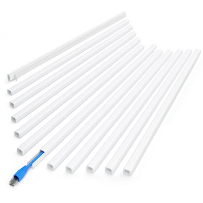 ZhiYo 204in Cord Covers for Wires on Wall, One Small Cord Hider Wall, Self-Adhesive TV Cable Hider, Paintable Wire Covers for Cords, White Cable Management Raceway Kit, 12x L17in W0.5in H0.3in