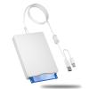 USB Floppy Drive, 3.5" External USB & Type-C Floppy Disc Reader, External Floppy Disk Drive Portable 1.44 MB Plug and Play FDD for PC Windows XP 7 8 10 11(White) view 1