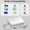 USB Floppy Drive, 3.5" External USB & Type-C Floppy Disc Reader, External Floppy Disk Drive Portable 1.44 MB Plug and Play FDD for PC Windows XP 7 8 10 11(White) view 4