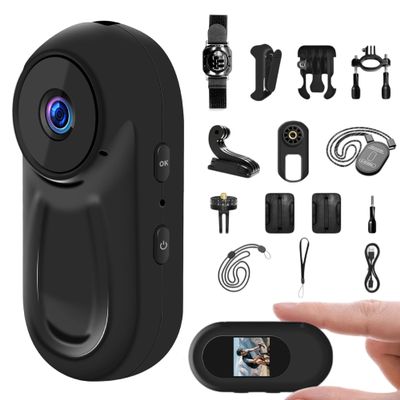 1080P Sports Action Camera, Mini Body Camera with Audio and Video Recording, Wearable Action Body Cam, Portable Recorder with Magnetic Back Clip, Camcorder for Traveling, Pet, Vlogging, Cycling