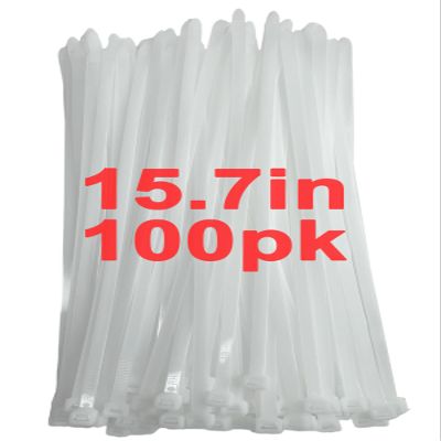 120lb White Zip Ties Heavy Duty 15 Inch 100pcs, Large CLear Cable Tie Actual 15.7 In, Thick Heat Resistant Zipties, Big Wide Wire Ties, Industrial Tie Wraps for Outdoor Use