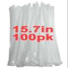 120lb White Zip Ties Heavy Duty 15 Inch 100pcs, Large CLear Cable Tie Actual 15.7 In, Thick Heat Resistant Zipties, Big Wide Wire Ties, Industrial Tie Wraps for Outdoor Use view 1