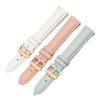 HMFang 14mm 16mm 18mm 20mm Genuine Leather Plain Watchband Compatible With Fossil Compatible With Citizen Watch Strap Compatible With DW Ladies Bracelet Sky Blue Pink Brown(Gray-gold,15mm) view 2