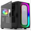 ALSEYE Ai-Pro Black E-ATX Gaming PC Case with Pre-Installed Halo-Pro ARGB Fan LED Strip in Front Panel Tempered Glass Side Panel Supports for 7x120mm Fans & 360mm Radiators (Black) view 1