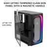 ALSEYE Ai-Pro Black E-ATX Gaming PC Case with Pre-Installed Halo-Pro ARGB Fan LED Strip in Front Panel Tempered Glass Side Panel Supports for 7x120mm Fans & 360mm Radiators (Black) view 3