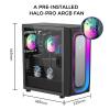 ALSEYE Ai-Pro Black E-ATX Gaming PC Case with Pre-Installed Halo-Pro ARGB Fan LED Strip in Front Panel Tempered Glass Side Panel Supports for 7x120mm Fans & 360mm Radiators (Black) view 4