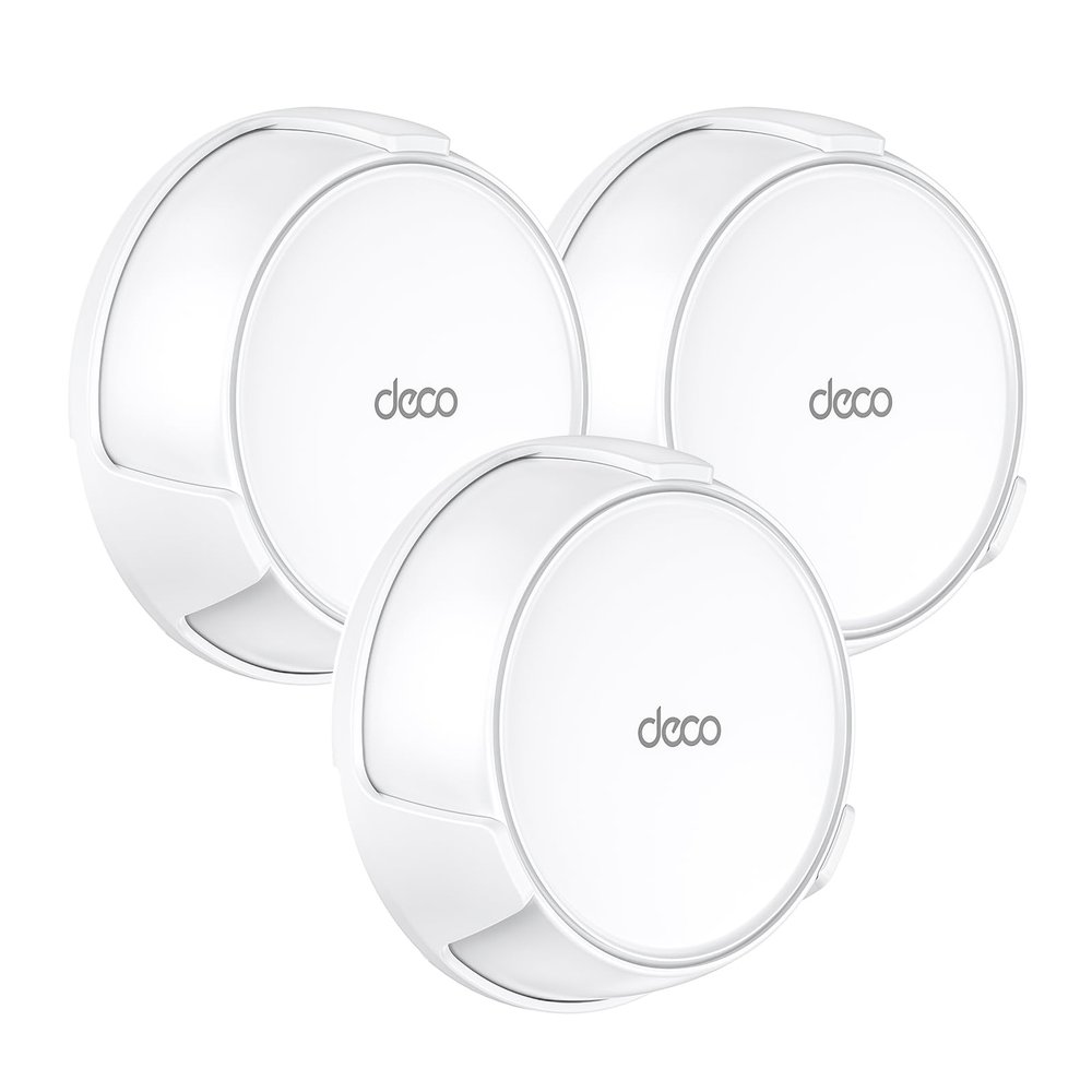 QUIDDITY WiFi 7 Wall Mount Kit for TP Link Deco BE23/BE25/BE3600/BE5000/WB7200/WB10800/WB14400  Secure Wall Mount Bracket for WiFi 7 Mesh Router, Hidden Cable Wi-Fi Holder, Space-Saving Mount 3 Pack