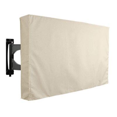88JUNYh Outdoor Waterproof TV Cover Outdoor TV Cover Off-White Waterproof Outdoor TV Protective Cover 55 to 58 Inches Weatherproof Outdoor TV Housing(Beige,for 22-24inch TV)