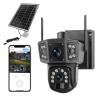 4K Solar Security Cameras Wireless Outdoor, 4G 8MP HD 355 Wireless Cameras Dual Lens, AI Human Tracking Solar Camera for Home Security, 2 Way Talk, Real Time Alerts view 1