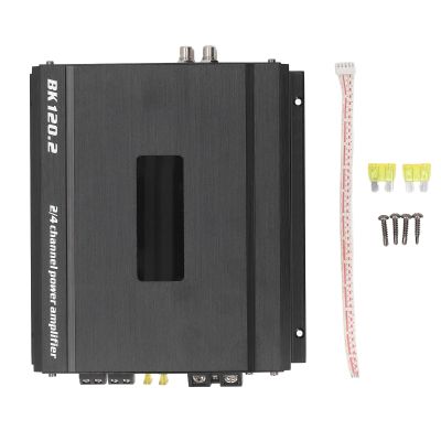 Brilluxa Power Amplifier, 2 Channel Car Audio Amplifier Stereo Amp Audio Booster for Car Truck Motorcycle Speakers, DC 11V-15V Mini Sound Amplifier for Bass and Volume Gain