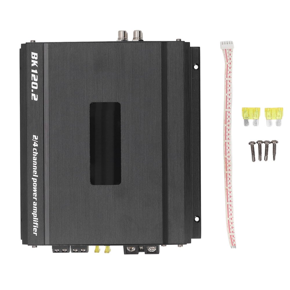 Brilluxa Power Amplifier, 2 Channel Car Audio Amplifier Stereo Amp Audio Booster for Car Truck Motorcycle Speakers, DC 11V-15V Mini Sound Amplifier for Bass and Volume Gain