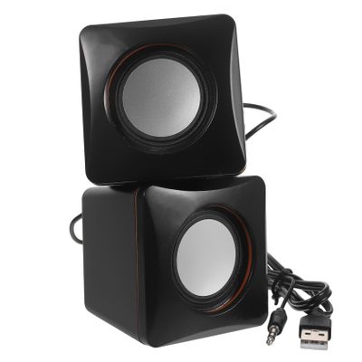 Angoily 1 Pair Mini USB Speakers for Computer Portable Audio Speakers with Deep Bass Compatible with Laptops and Desktops Compact Design for Enjoyment