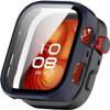 3 Pack Hard Cases with for Huawei Watch Fit 4, Hard PC Protective Case Shockproof Anti-Scratch Bumper Cover (Black/Dark Blue/Black) view 3