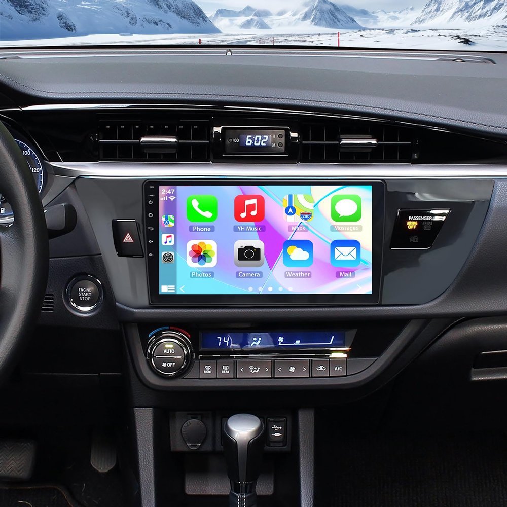 10.1'' Double Din Car Stereo for Toyota Camry 2015 2016 2017 with Wireless CarPlay Android Auto MirrorLink, Touchscreen Radio with GPS/Bluetooth/FM/AUX-in/Steering Wheel Controls/Backup Camera