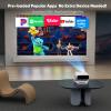 Wielio Smart Projector with WiFi 6 and Bluetooth Built-in Apps - 4K Support Portable Mini Projector Native 1080P , 2025 New Auto Keystone & Zoom Home Theater Cinema Movie Proyector, 120 Stand, Grey view 3