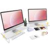 Across-Star Dual-Monitor Stand for Desk - Large Adjustable Length and Angle Riser for 2 Monitors, Double Computer Desktop Organizer, Shelf for TV, Laptop, Printer view 1