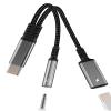 USB C to AUX for iPhone 16 15 Pro Max Adapter Headphone (2in1) Jack Audio 3.5mm Cable Charger Compatible for Samsung Splitter Dongle Cord for Apple Wired Phone Android Female for iPad Galaxy DAC S24 view 1