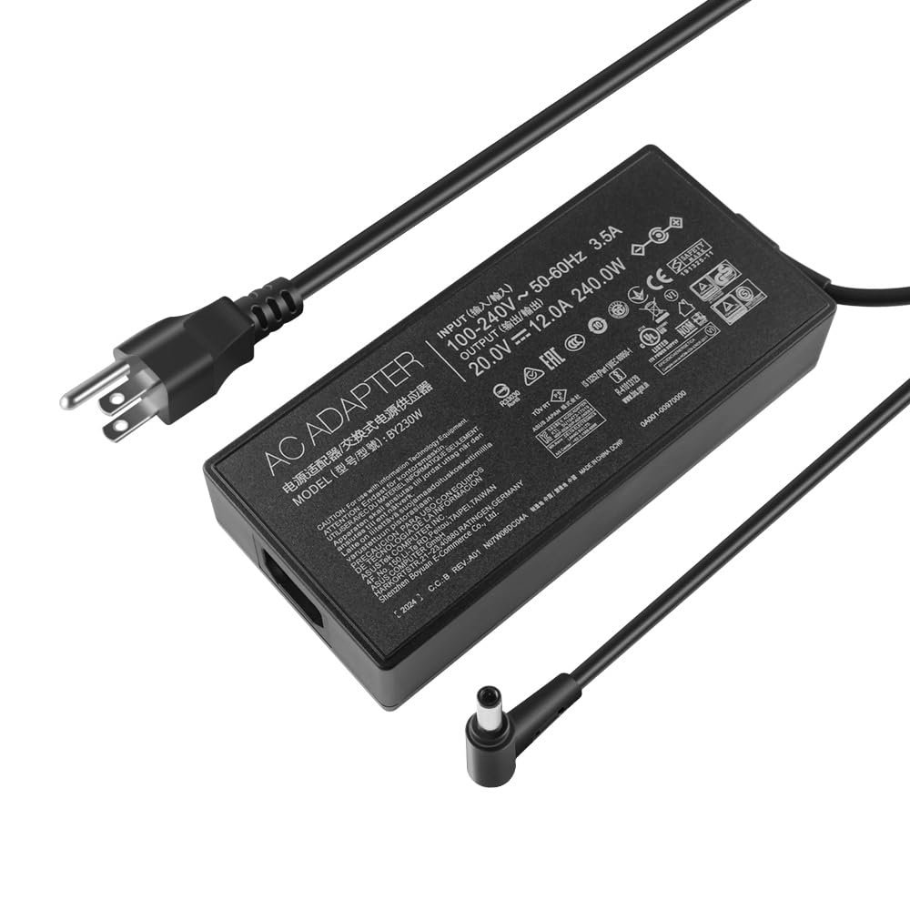 240W Charger for Asus ROG Flow X16 (2023) GV601VV GV601VU (2022) GV601RW GV601RM GV601RE ROG Zephyrus M16 (2022) GU603Z GU603ZW GU603ZM GU603ZE GU603HR GU603HM
