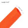 MECCANIXITY Braided Cable Sleeves Heat Shrinkable Fabric Sleeving, 3/8" 3ft Orange 2:1 Ratio Heat Shrinkable Cord Protector for Harness Cable, Network Cable Protection, Cable Management view 2