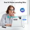 4K Webcam with Dual AI Noise-Cancelling Mics Autofocus, Auto Light Correction,120 FOV,Privacy Cover,Plug and Play Computer Camera for Microsoft Teams/Zoom/Google Voice/Skype/Facetime/YouTube,Black view 3