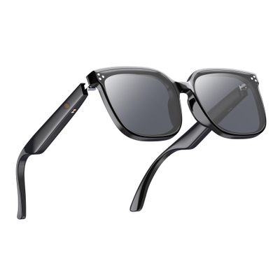 Hastraith Smart Glasses for Men & Women, 5.3 Bluetooth Open Ear Audio Sunglasses, Voice Assistant, Blue Light Blocking Lenses, Hands-Free Calling