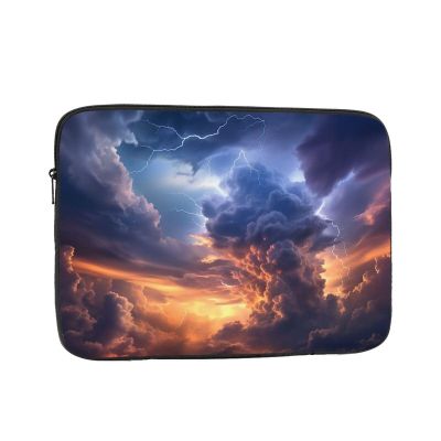 Clouds and Lightning Laptop Case 15 inch, TSA Laptop Sleeve Shockproof Protective Notebook Case Water Resistant Computer Carrying Cover Briefcase Handbags Men Women Computer Bag