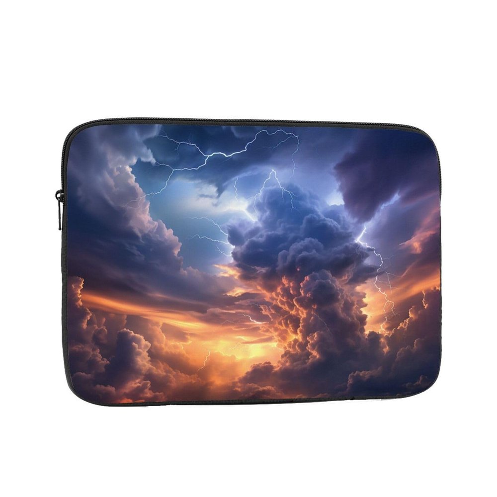 Clouds and Lightning Laptop Case 15 inch, TSA Laptop Sleeve Shockproof Protective Notebook Case Water Resistant Computer Carrying Cover Briefcase Handbags Men Women Computer Bag