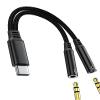 3.5mm Headset Splitter for iPhone 16 15 Pro Max AUX to USB C Adapter (2in1) Headphone Audio Jack Cable for Apple Dongle Phone Compatible for Samsung Microphone Car Cord Female Accessorie for IPad view 1