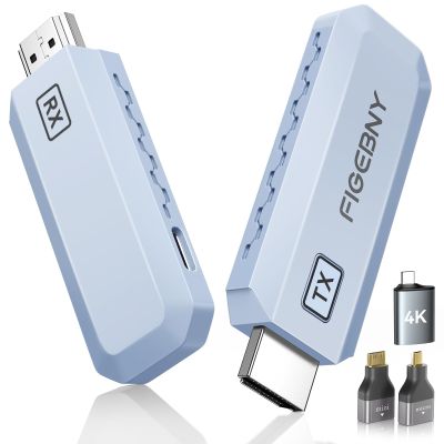 Wireless HDMI Transmitter and Receiver 4K Decode 1080P Output Ultra Low Latency, Plug&Play 2.4G/5G Portable Extender,165FT HD Display Adapter for TV Box/PC/Laptop/Projector/DV/Camera light colour