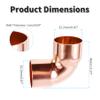 FOCMKEAS 3 Pcs 90 Degree Elbow Copper Fitting,22.2mm(0.87inch) ID 90 Degree Copper Connector for HVAC Cooling Equipmemnt,Hvac Fittings view 2