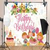15X8ft Happy Birthday Cartoon Castle Backdrop Banner Children's Friends Party Cake Birthday Decoration Props view 3