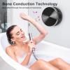 ASHATA Bluetooth Speaker, Mini Bone Conduction Portable Speaker, Wireless Shower Speaker with Suction Cup, Dual Speaker Stereo Bass Sound, for Home, Outdoor, Party (Black) view 2