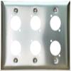 DIYTECH XLR Wall Plate Blank, Panel Combo - Perfect for Professional Audio Setups in Studios, Theaters, and Conference Rooms - Easy to Install and Durable Design (6 Port Stainless Steel) view 1