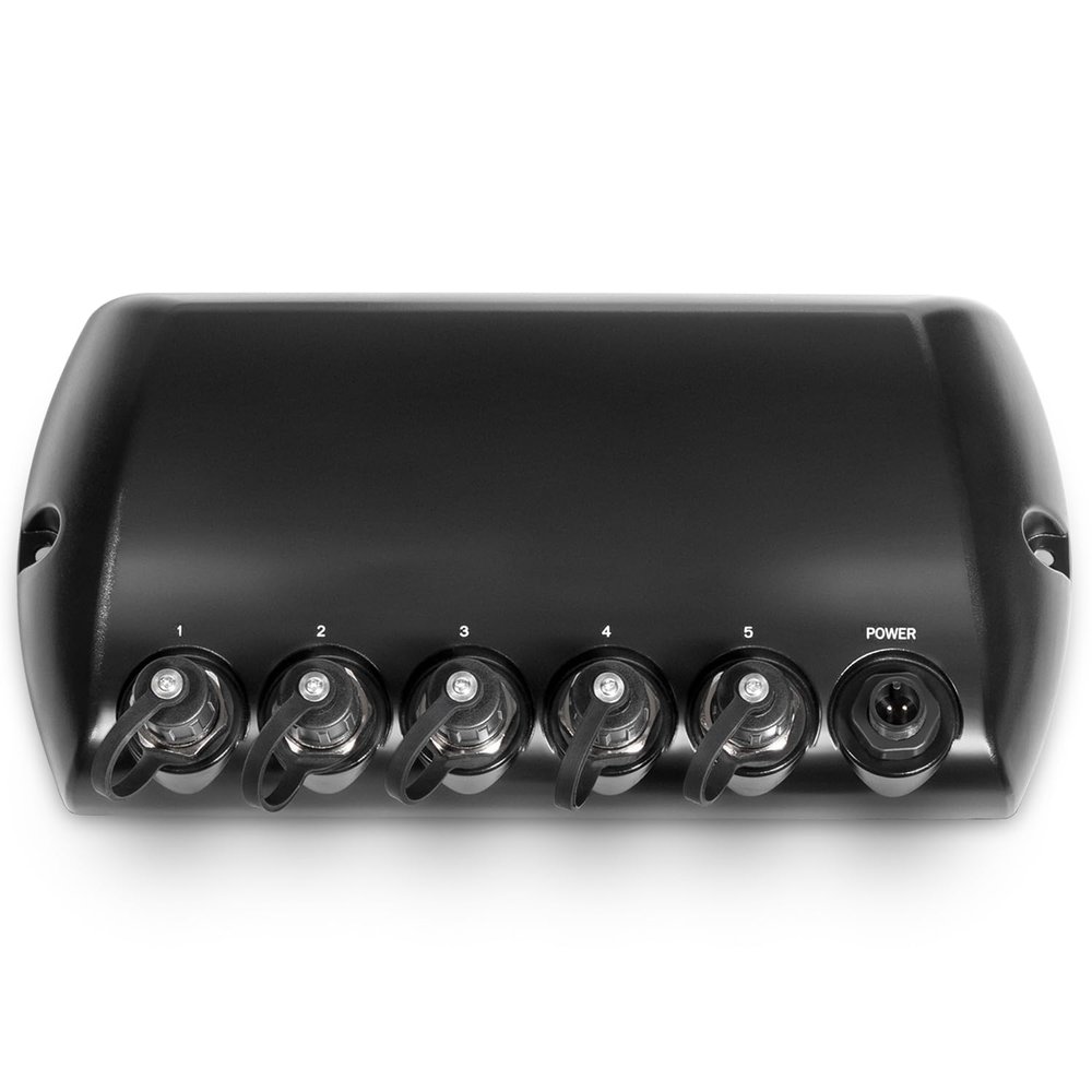 408450-1 AS ETH 5PXG 5-Port Ethernet Switch for Humminbird Helix, APEX, SOLIX, XPLORE Fish Finders - Marine Network Hub for Sharing Sonar, MEGA Live, TargetLock & NMEA 2000 Devices