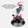 4.6 Inch Suction Cup Camera Mount Bracket, Equipped with Multiple 0.25in and 0.375in Mounting Holes, Quick Release Car Mount with Phone Holder & Action Cam Adapter view 2