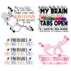 12 Pcs Mental Health Quote Stickers My Brain Has Too Many Tabs Open, Probably Overstimulated, Serotonin in This Economy, Mental Health Medical Vinyl Waterproof Decal for Water Bottle, Laptop 3 Inch view 1