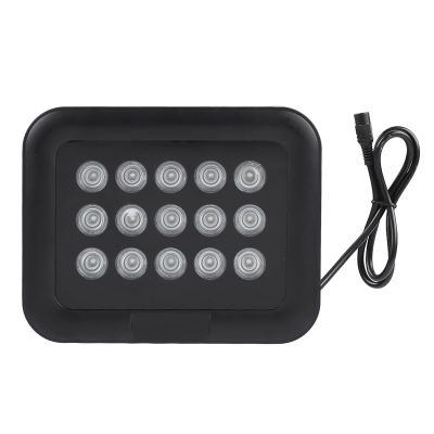Infrared LED Light High Efficiency Night Vision Security Camera Light IP66 Durable Metal Shell Adjustable Light Angle for Outdoor Surveillance Black 19.8x15.8x5cm