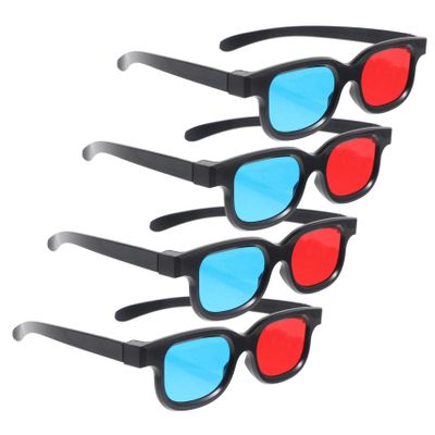 NUOBESTY 4pcs Glasses for Movies Tvs Projectors Flexible and Red- Plastic Eyewear for Lifelike Viewing Smartphones and Computers