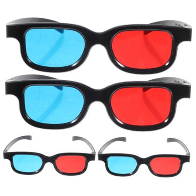 SHINEOFI 4pcs Glasses for Movies Plastic Red- Viewing Eyewear for Men and Women Compatible Smartphones Tvs and Projectors