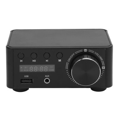 80W x 2 Stereo Bluetooth 5.0 Digital Amplifier with Memory Card U Disk USB Sound, Support 4 6 8 16 Ohm Passive Speakers, 3.5mm Stereo Input for Home