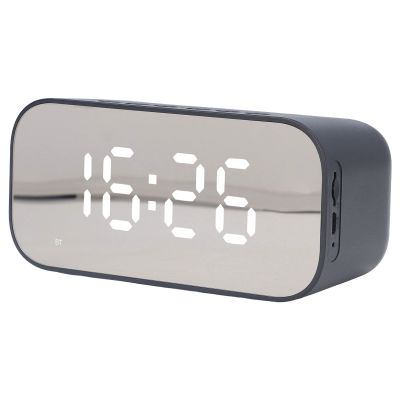 Yunseity Alarm Clock Radios for Bedrooms, Bedside Digital FM Radio with Bluetooth Speaker, Dual Snooze Alarm, Dimmer Control, Real time Temperature Detection, for Home Office (Black)