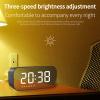 Yunseity Alarm Clock Radios for Bedrooms, Bedside Digital FM Radio with Bluetooth Speaker, Dual Snooze Alarm, Dimmer Control, Real time Temperature Detection, for Home Office (Black) view 3